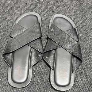 Tre Danari Positano Italian Leather Slides - Size 47